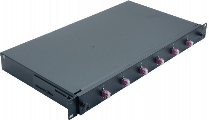 Helos Lwl 19" Spleissbox 6 X Lc Duplex Om4, Spleissfertig, Negro
