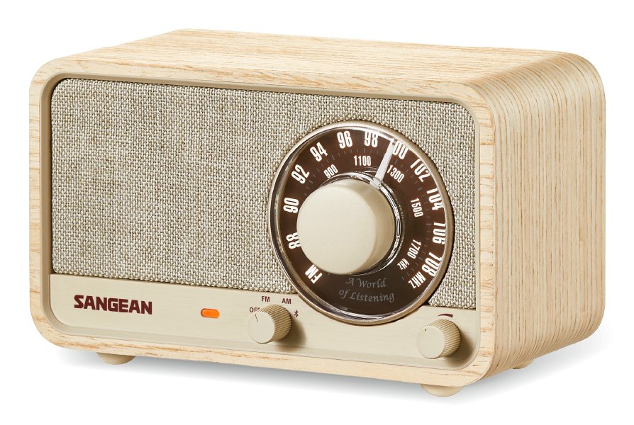 Sangean Wr-8 Fresno Blanco Radio Analógica De Madera Con Am Fm Bluetooth