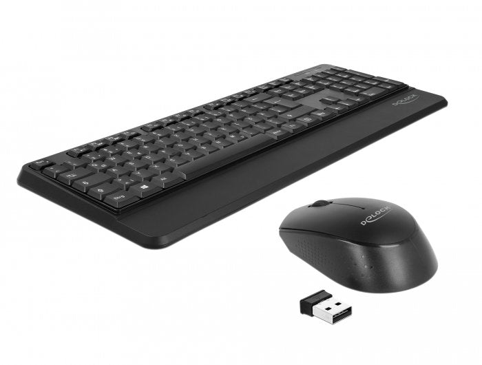 Delock Usb Tastatur Y Raton Set 2,4 Ghz Negro (Handballenauflage)