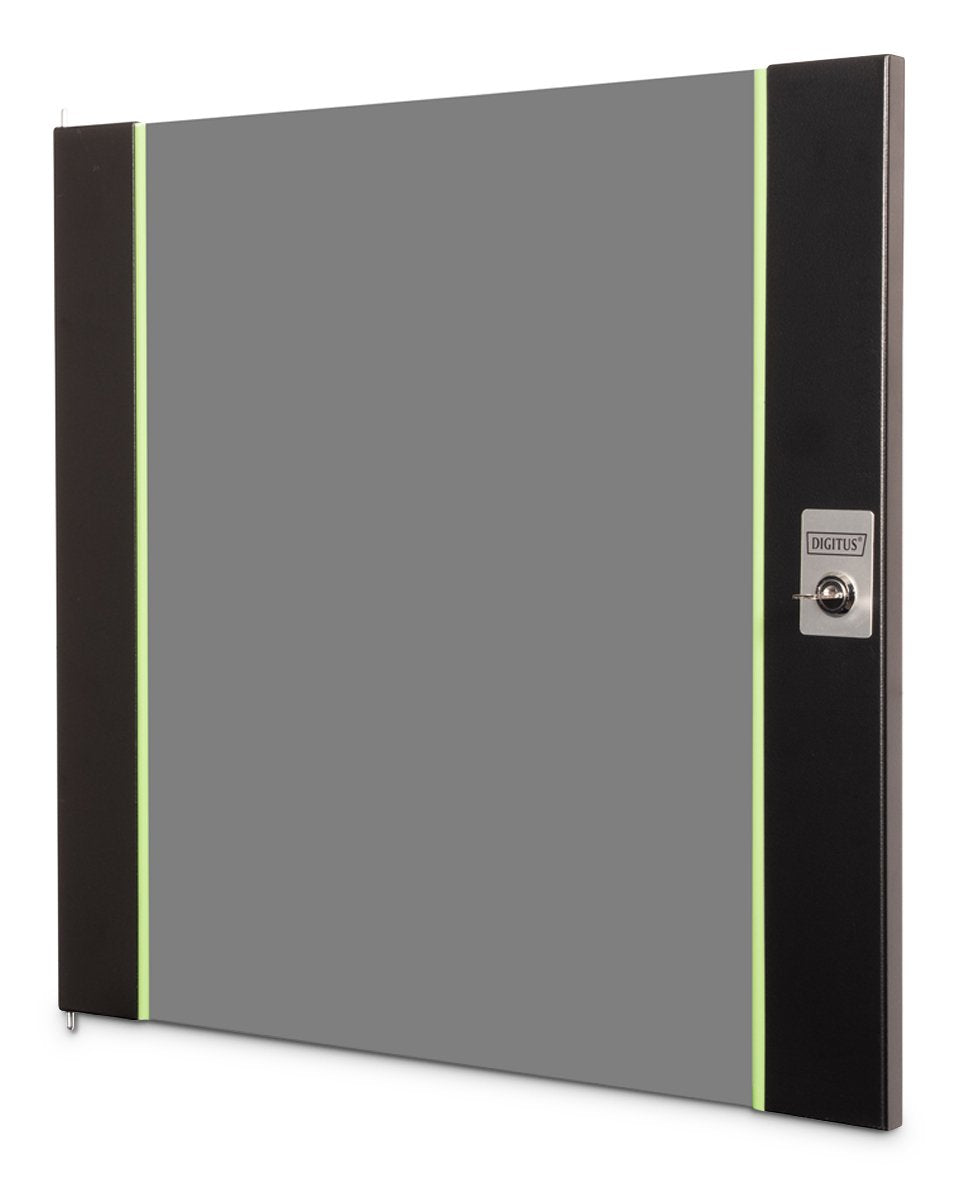 Puerta Frontal De Cristal Para Armario Mural Unique De 19" Y 12u Color Negro (Ral 9005)