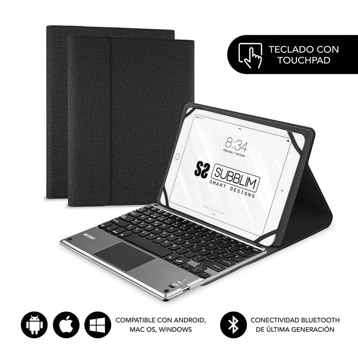 EAN 8436586741112 - SUBBLIM SUB-KT2-BTP001 teclado para móvil QWERTY Español Negro, Gris imagen 1