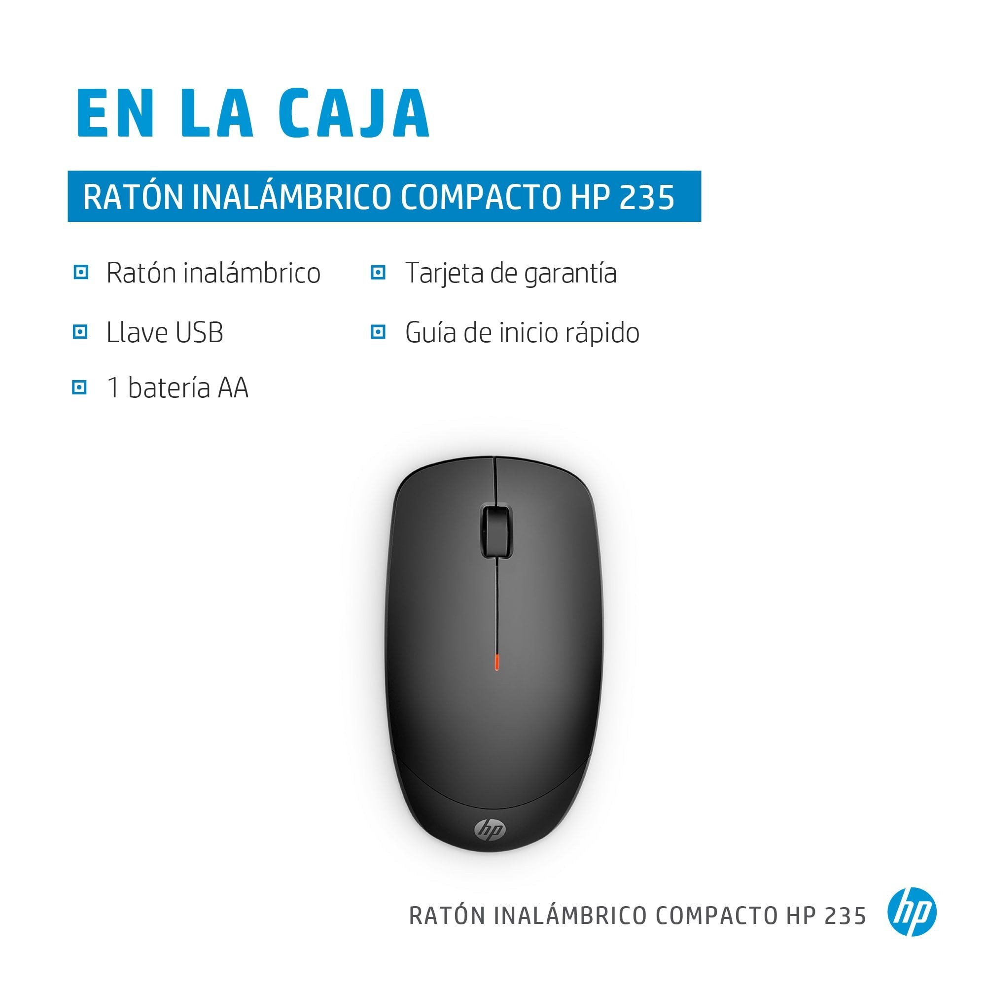 EAN 0198122956425 - HP 235 Slim Wireless Mouse ratón Oficina Ambidextro RF inalámbrico Óptico 1600 DPI imagen 3