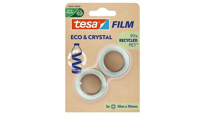 Tesa Film® Eco & Crystal, 10m X 19mm, Blister Pack Of 2