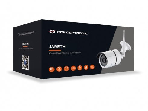 Camara Ip Conceptronic Jareth01w 1080p Qr Led Exterior / Interior Wifi Cloud Compatible Con Alexa