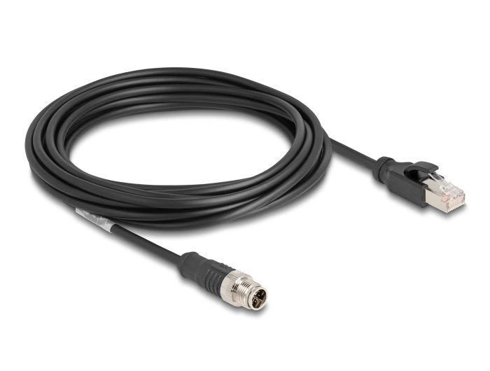 Delock 80868 Cable M12 Codificado X 8 Pin Macho A Rj45 Macho Pvc 5 M