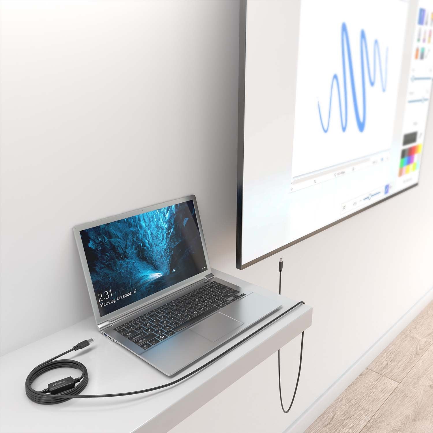 Cable Usb 2.0 Aisens Con Amplificador Tipo A/M-B/M, Negro, 10m