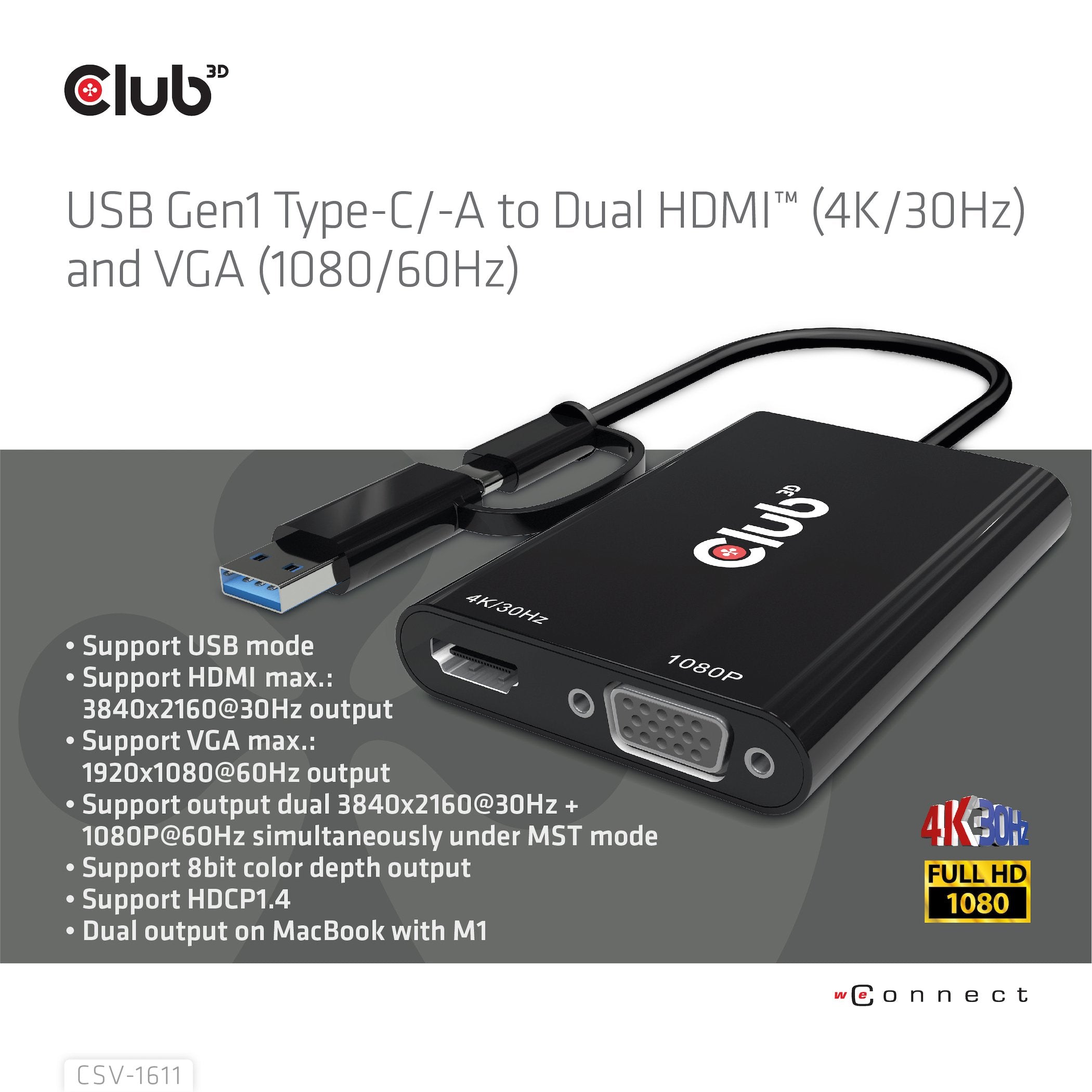 EAN 8719214472429 - CLUB3D CSV-1611 Adaptador gráfico USB 3840 x 2160 Pixeles Negro imagen 7