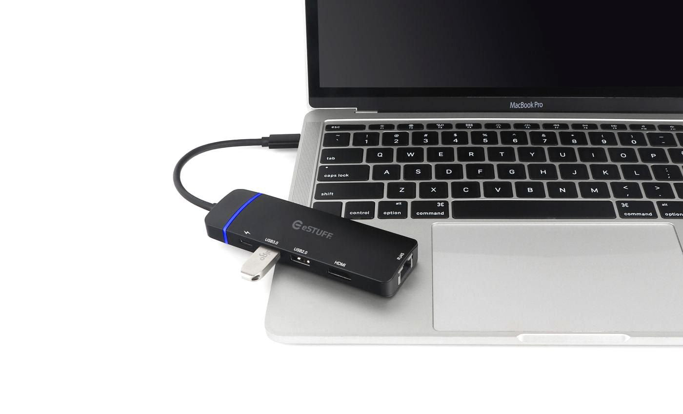 EAN 5704174818496 - eSTUFF GLB235420 base para portátil y replicador de puertos USB 3.2 Gen 1 (3.1 Gen 1) Type-C Negro imagen 2