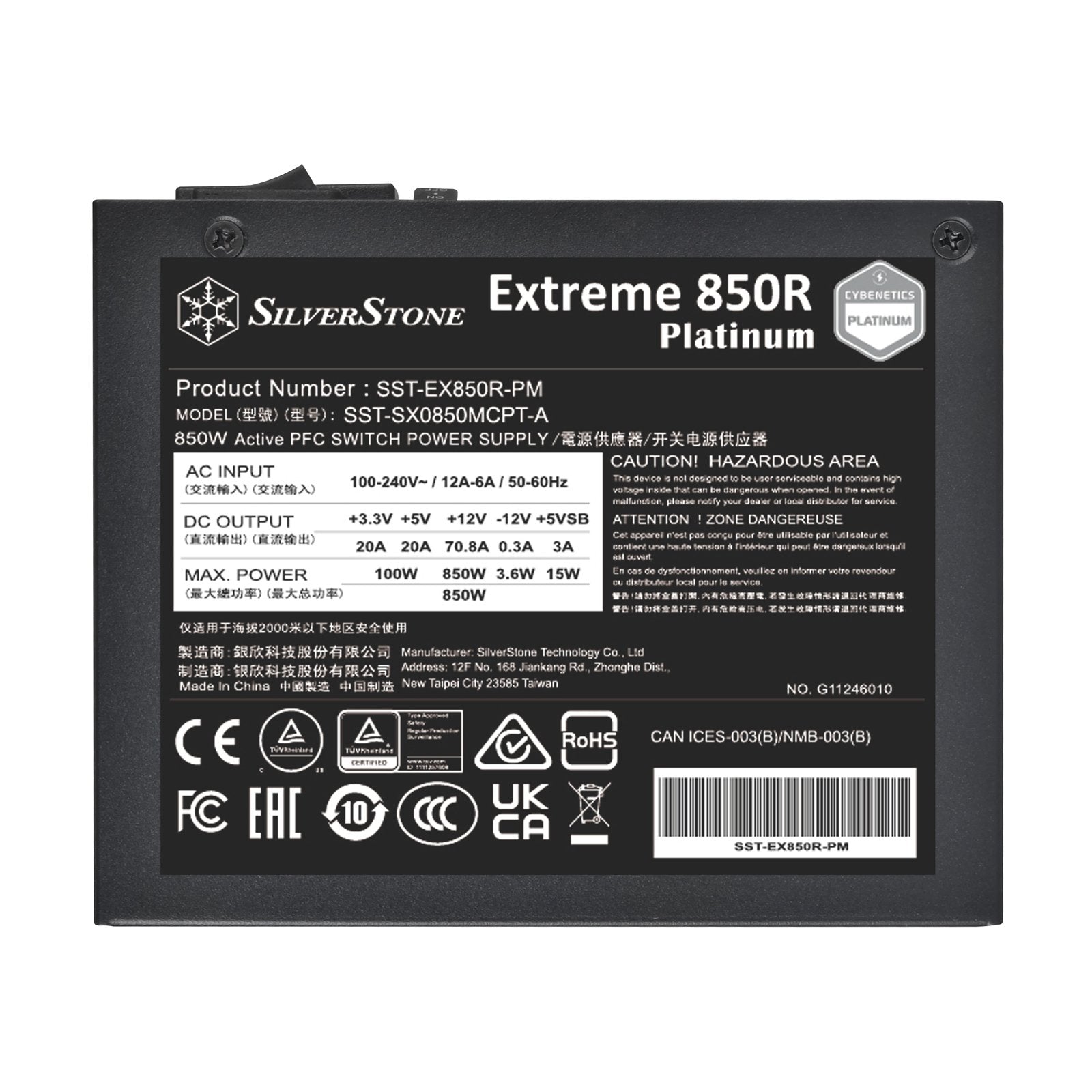 EAN 4710679815664 - Silverstone SST-EX850R-PM unidad de fuente de alimentación 850 W 20-pin ATX SFX Negro imagen 4