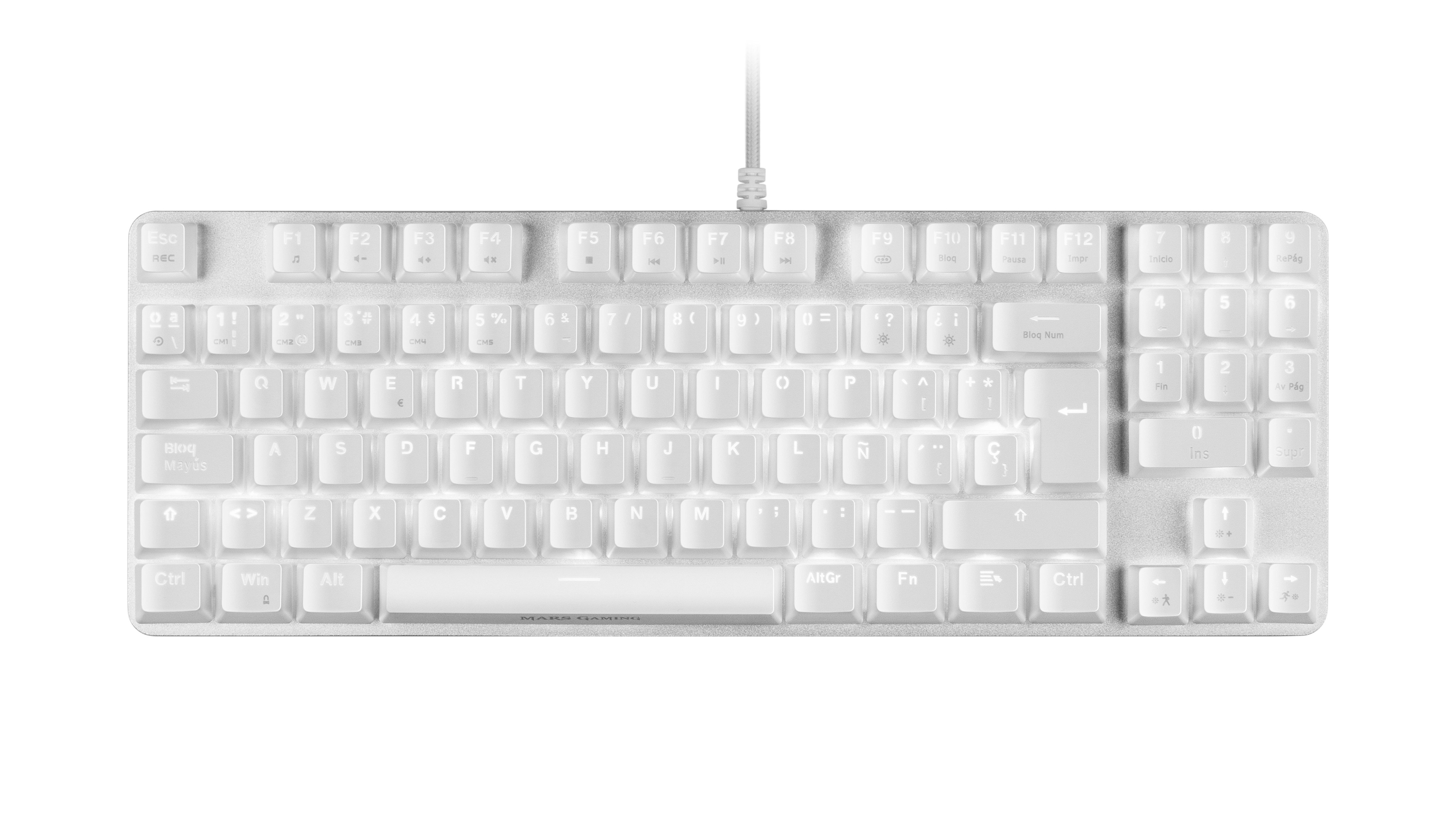 Mars Gaming Mkrevo Pro Teclado Mecanico - Tkl Con Pad Numerico - Switches Outemu Pro - Iluminacion Full Rgb - Base De