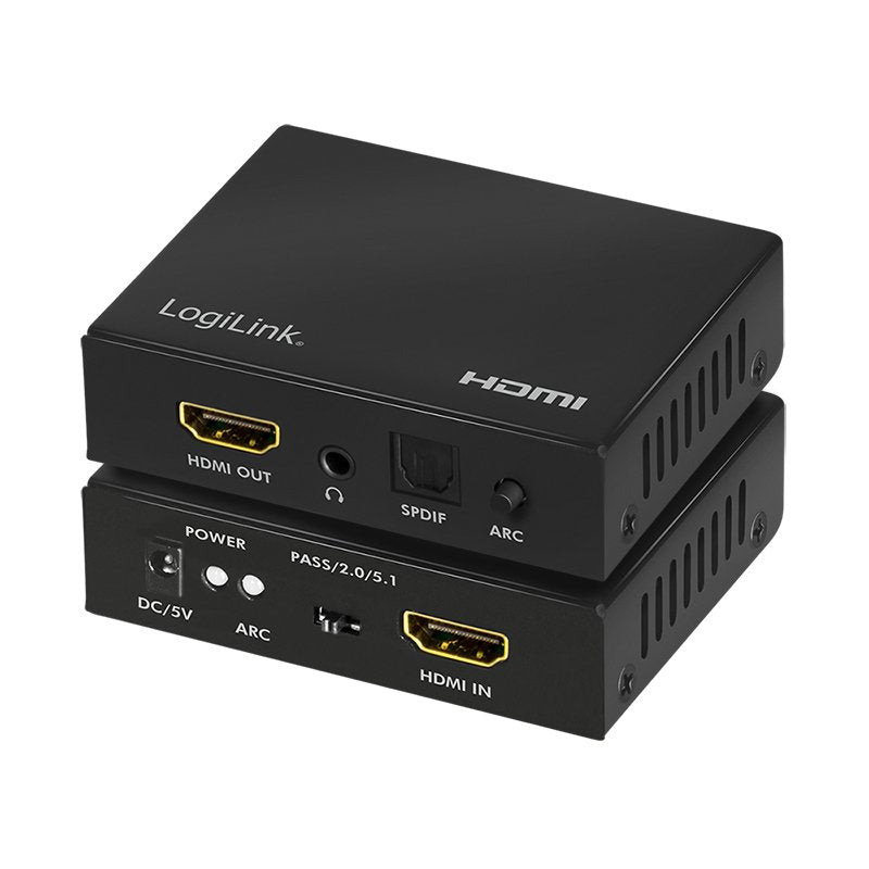 Extractor De Audio Logilink Hdmi, 2ch / 5.1ch, Spdif, 4k / 60hz, Negro.