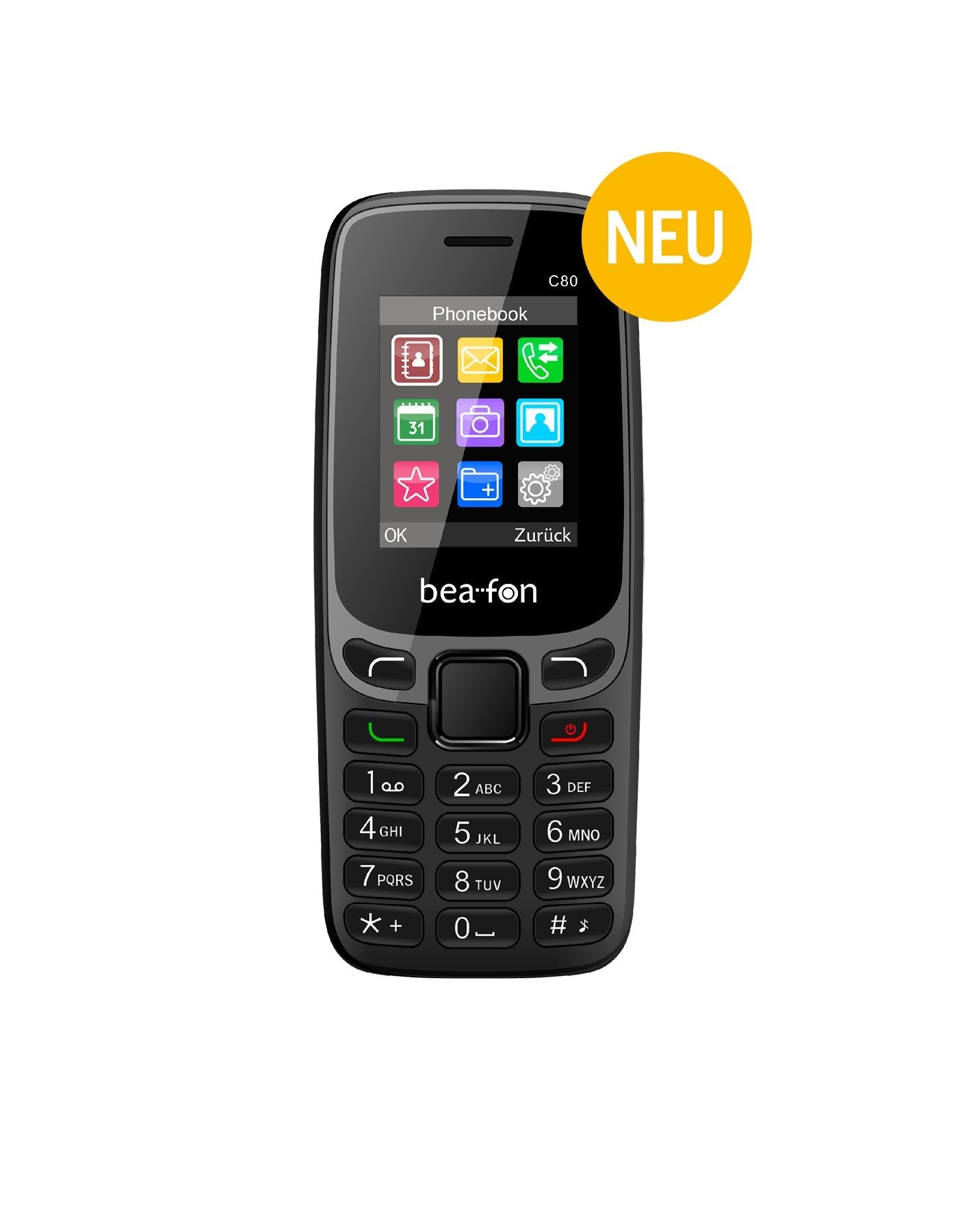 EAN 9120124821037 - Beafon C80 4,5 cm (1.77") 67 g Negro Teléfono básico imagen 1
