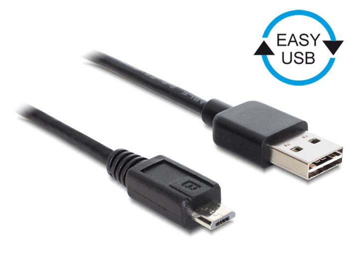 Delock Cable Easy-Usb 2.0 Type-A Macho Usb 2.0 Type-Micro-B 50cm Negro