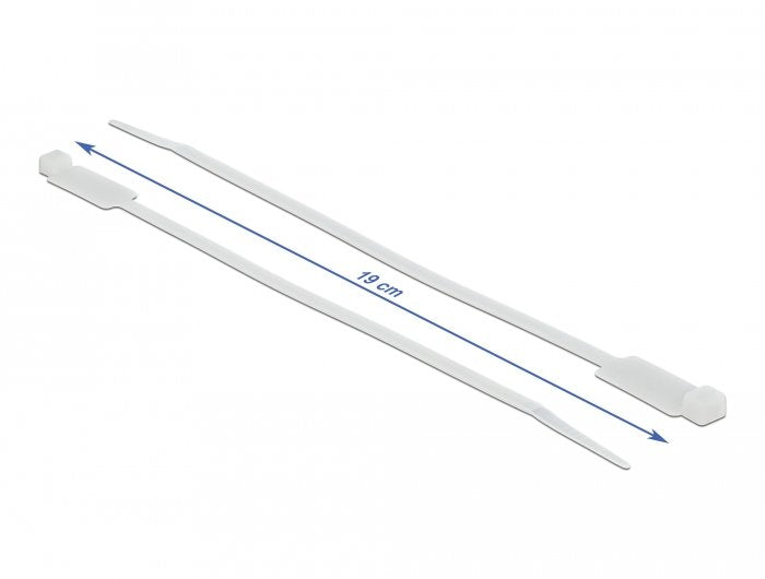 Delock Cablebinder Mit Beschriftungsfeld L 190 X B 4,8 Mm Weiss 10 Stück