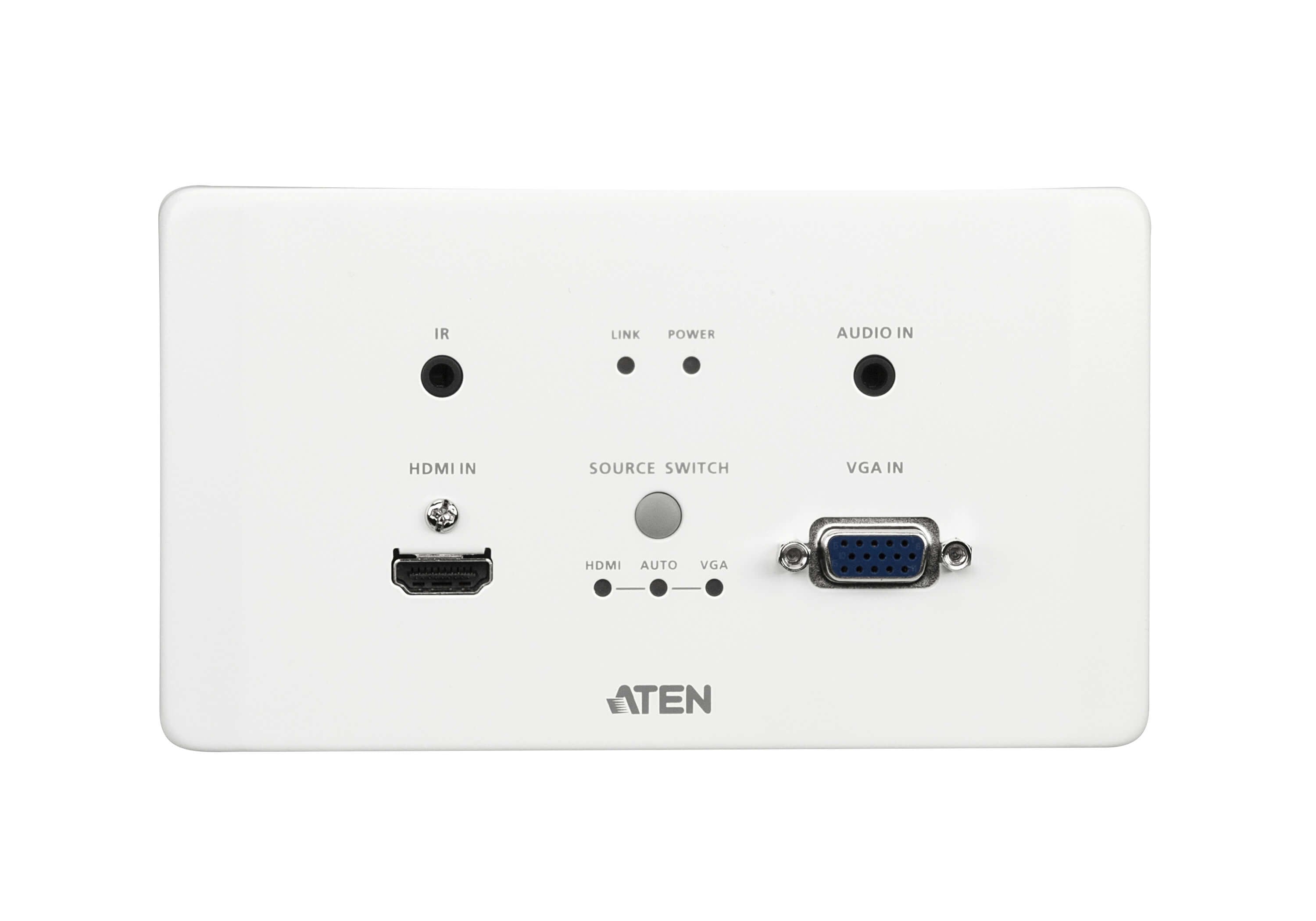 Aten Transmisor Encastrable (Eu) Hdmi Y Vga Hdbaset Con Embellecedor Poh (4k A 100 M) (Hdbaset Clase A)