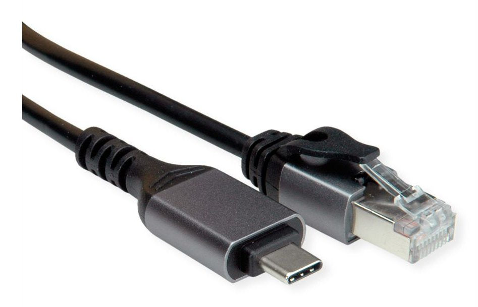 Value Usb 3.2 Gen 2 Typ C Zu Gigabit Ethernet Konvertercable, Schwarz, 2 M