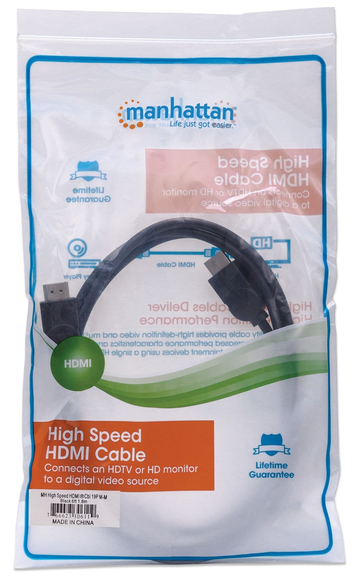 EAN 7666233061190 - Manhattan 306119 cable HDMI 1,8 m HDMI tipo A (Estándar) Negro imagen 4