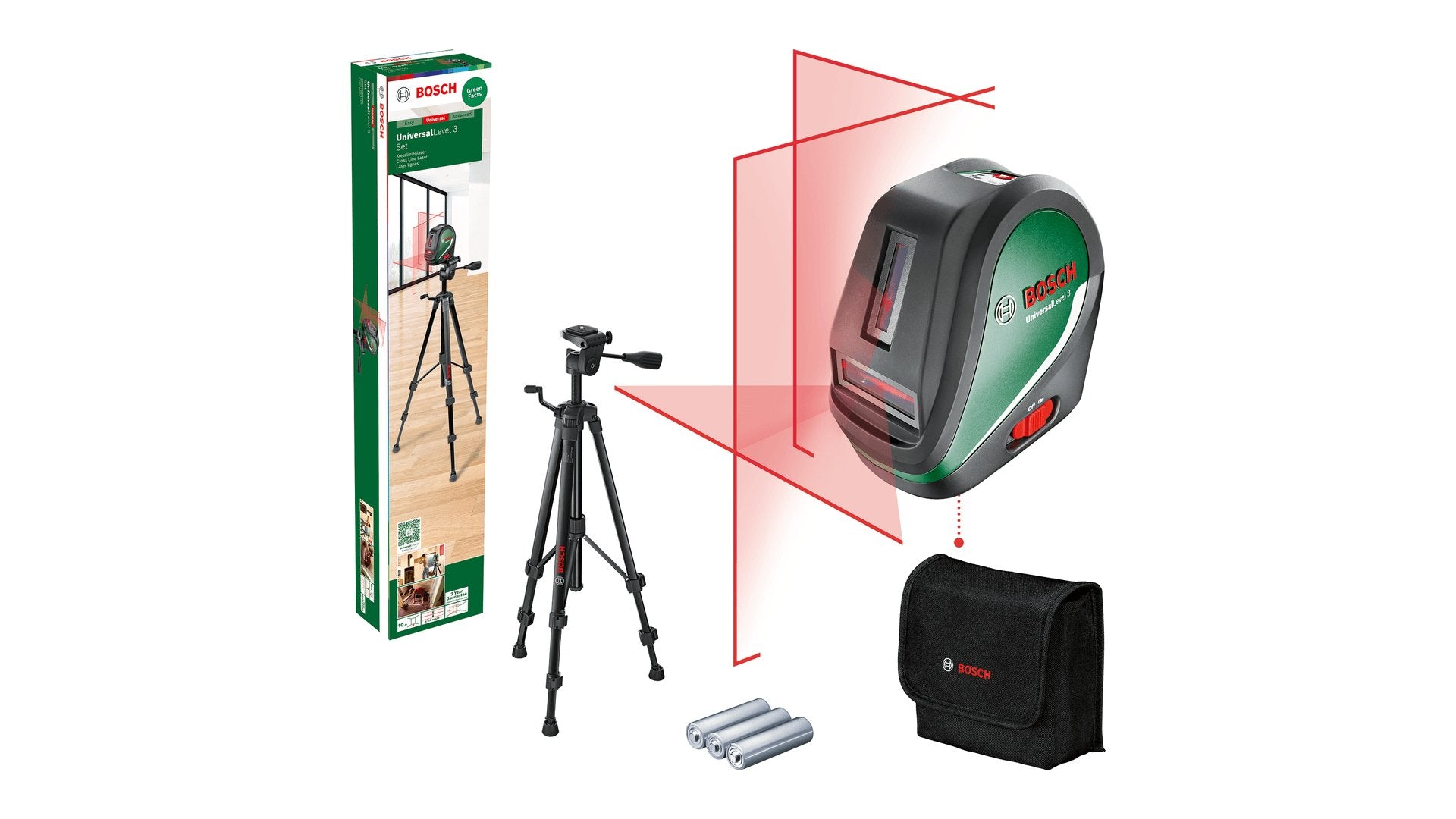 EAN 4059952647999 - Bosch UniversalLevel 3 Set Nivel de línea 10 m 650 nm (<1 mW) imagen 1
