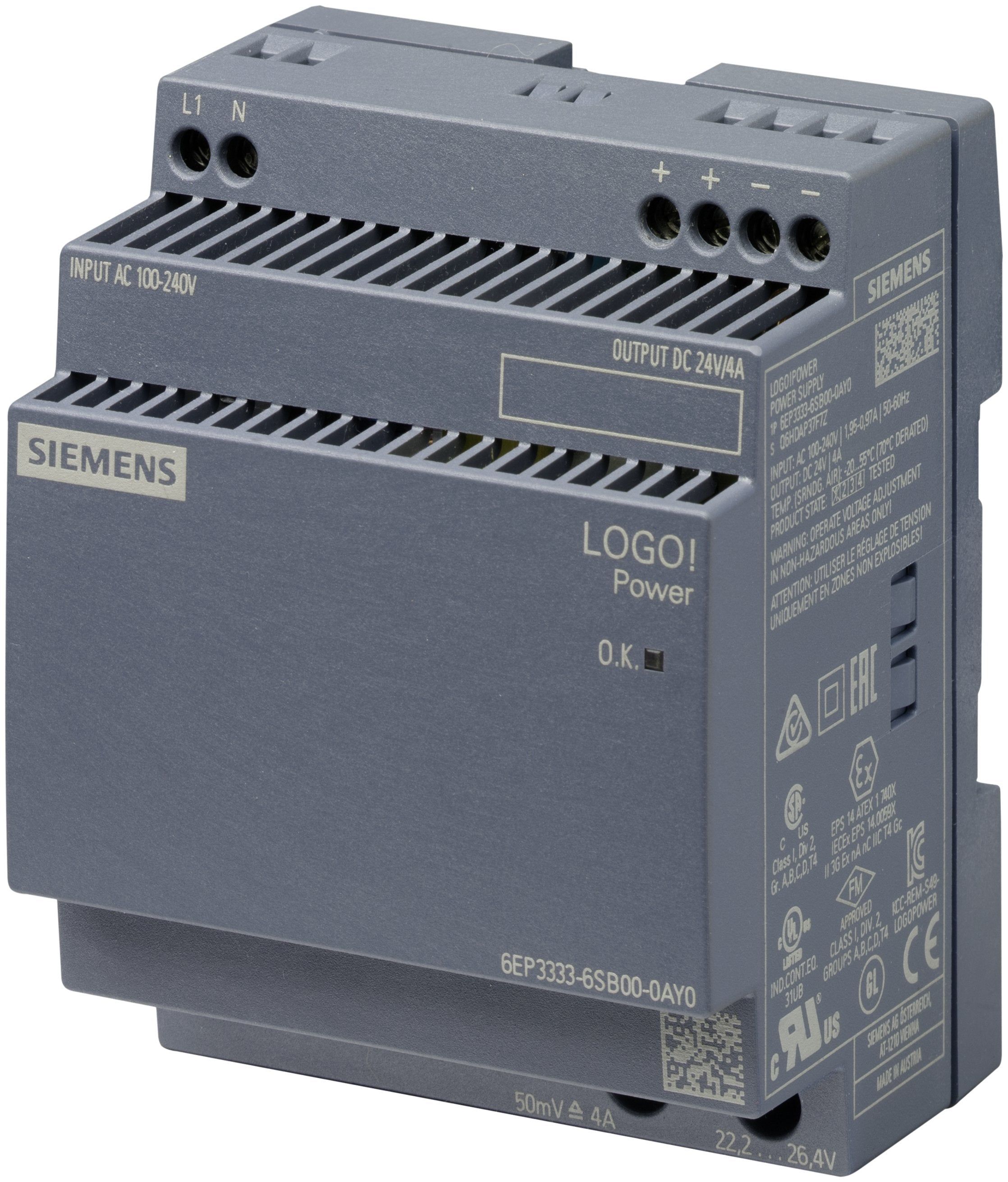 Siemens 6ep33336sb000ay0 Logo!Power 24v 4a Geregelte Stromversorgung