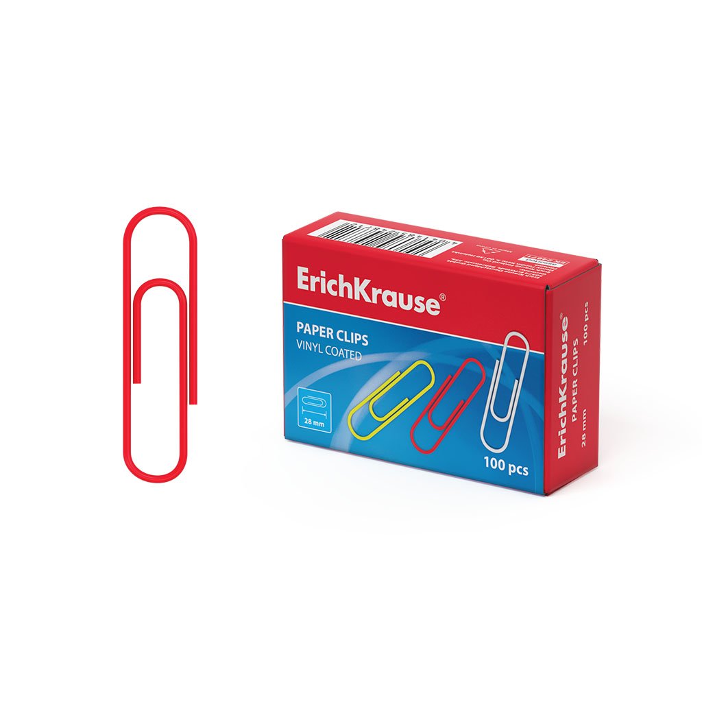 Erichkrause Clips De Colores Con Recubrimiento De Plastico - Alambre De Acero De Alta Calidad - Resistente A La Corrosion - Color Variado