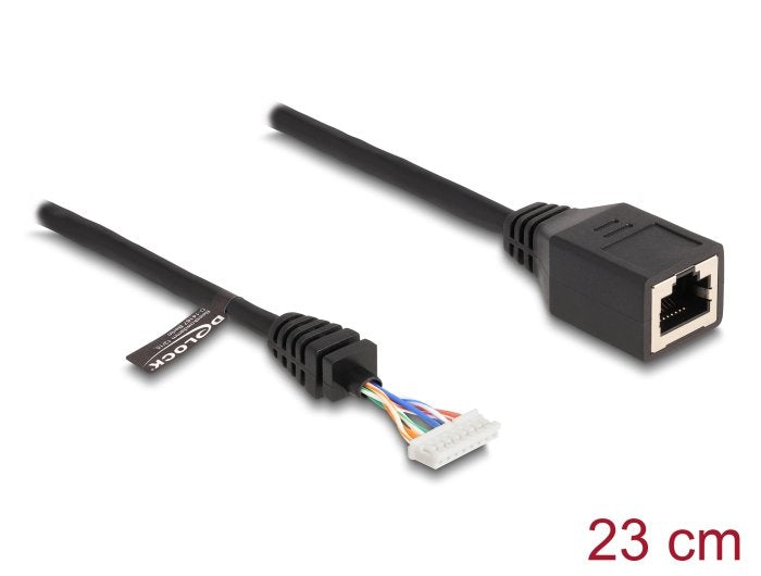 Delock 88006 Cable Rj45 Hembra A Conector Hembra 2,00 Mm 8 Pines Cat.5e 23 Cm Negro