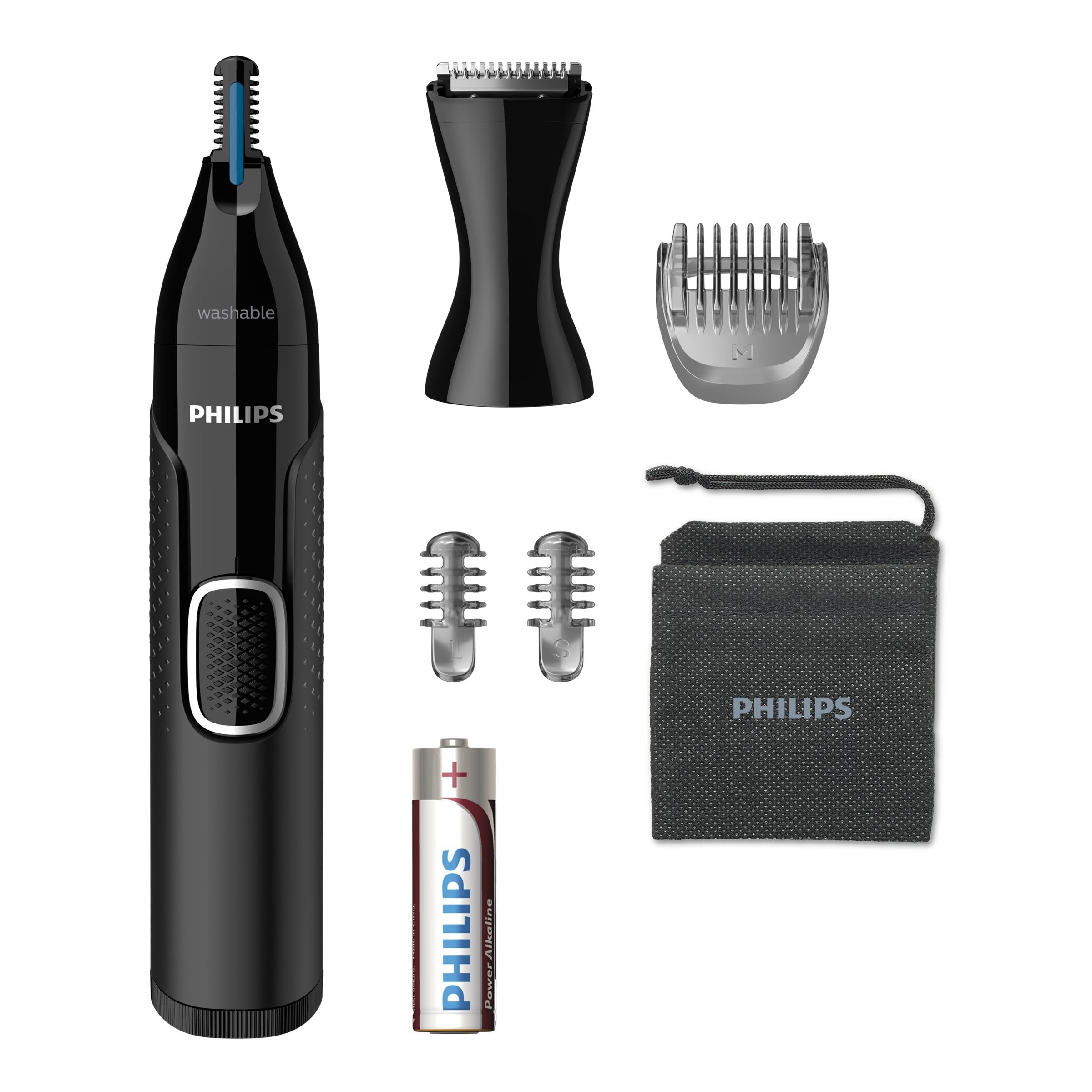 Cortapelo Philips + Naricero Nt5650/16 Negro 3peines/Cuchilla Lavab/Ducha/Recortador/Pila Aa Nt5650/16