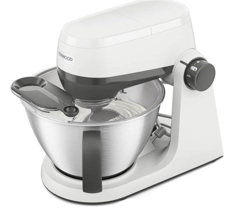 Robot De Cocina Kenwood Multi Tasker Con Cabezal Elevable, Bol 4,3l, Capacidad 1,7 Kg De Masa, Amasadora Y Batidora De Vaso Con Conexión Para Accesorios Y Tapa Antisalpicaduras, Blanco (Khc30.000wh) 0w20010124