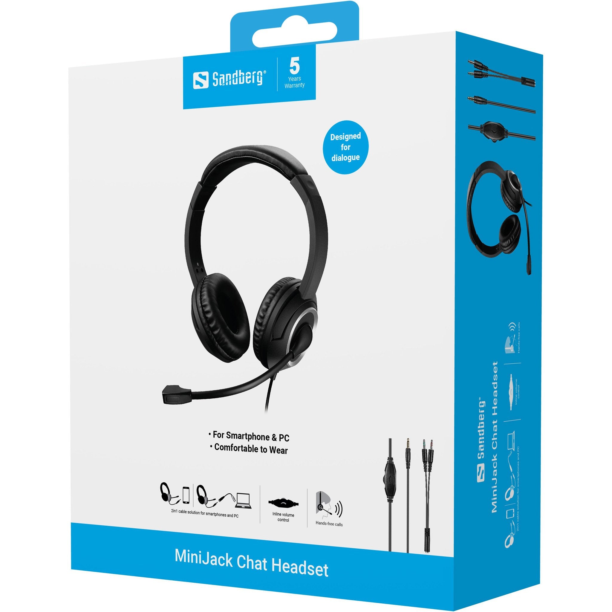 EAN 5705730126154 - Sandberg 126-15 auricular y casco Auriculares Alámbrico Diadema Llamadas/Música Negro imagen 5