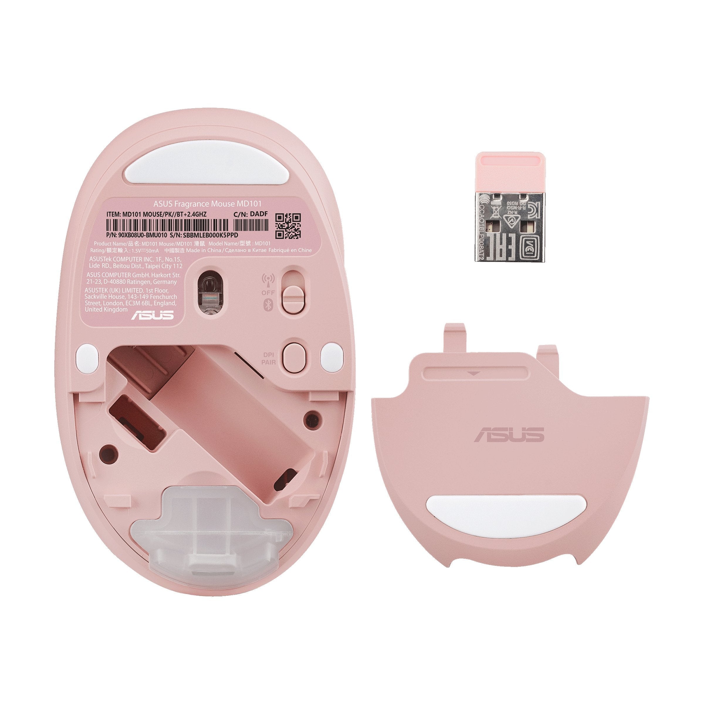EAN 4711387793398 - ASUS Fragrance Mouse MD101 ratón Hogar Ambidextro RF Wireless + Bluetooth Óptico 2400 DPI imagen 4