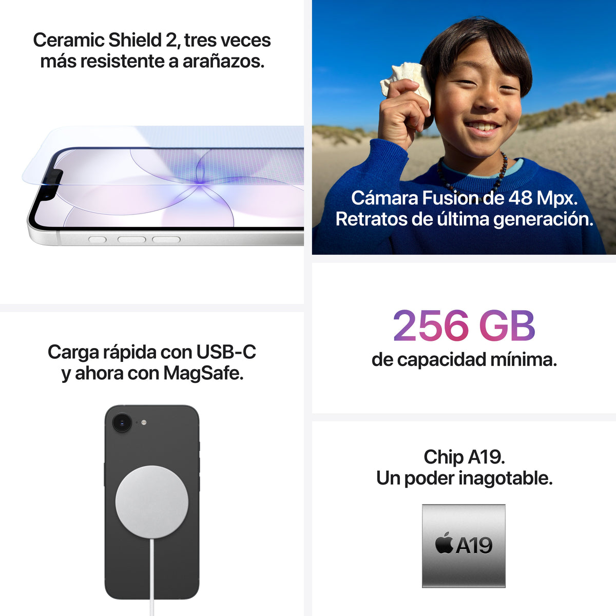 EAN 0195951030906 - Apple iPhone 17e 15,5 cm (6.1") SIM doble iOS 26 5G USB Tipo C Rosa claro imagen 5