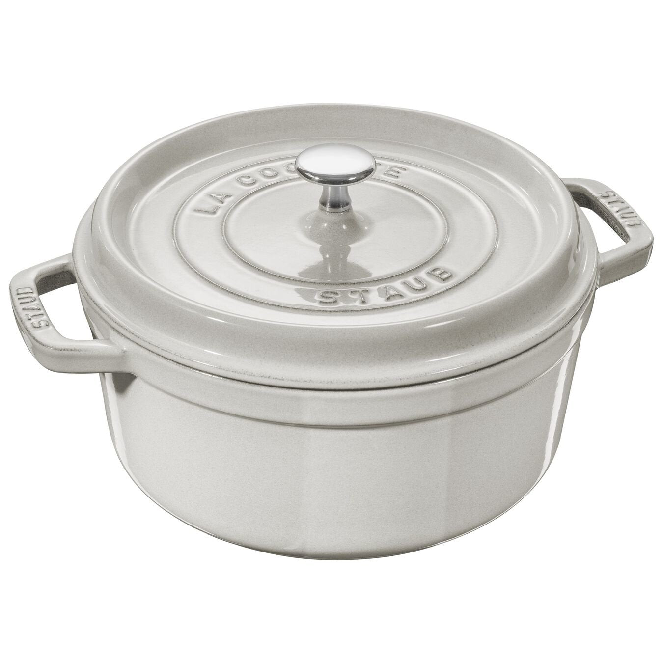 Staub La Cocotte 26cm Rund, Weisser Trüffel, Gusseisen