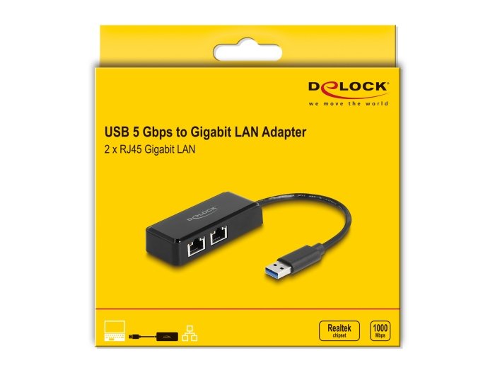 Delock 64194 Adaptador Usb Tipo-A A 2 X Lan Gigabit