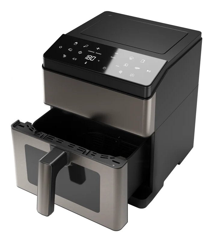 EAN 8435256810264 - Aiwa KUMADAI Sencillo 8 L 1800 W Freidora de aire caliente Negro, Acero inoxidable imagen 3