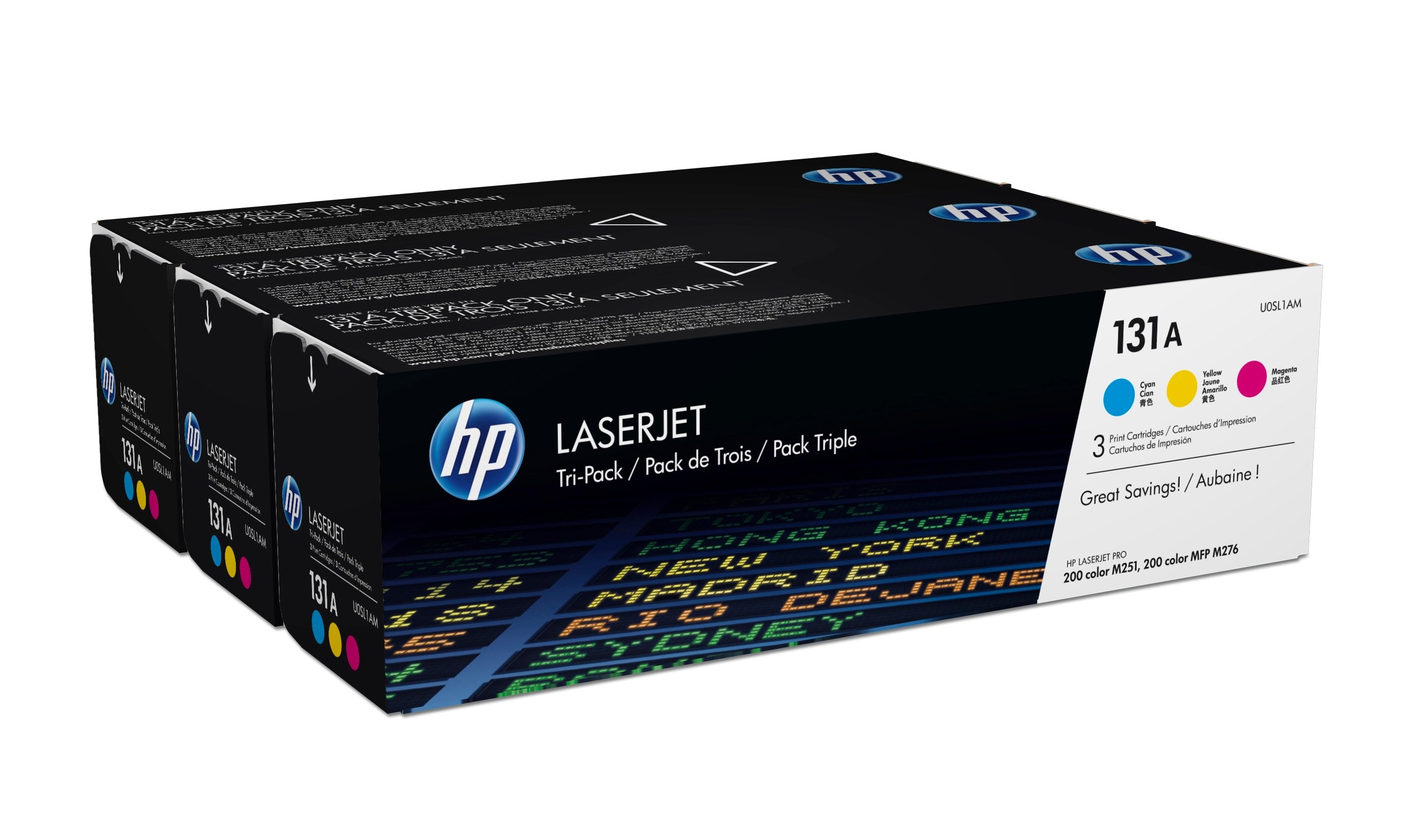 EAN 0888182055885 - HP 131A 3-pack Cyan/Magenta/Yellow Original LaserJet Toner Cartridges cartucho de tóner 3 pieza(s) Cian, imagen 2