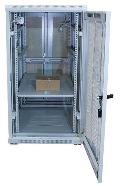 Allnet 19\"Schrank, 32he, B600/T1000mm, Perforierte Blechtüren, Lichtgris, Snb-Serie,