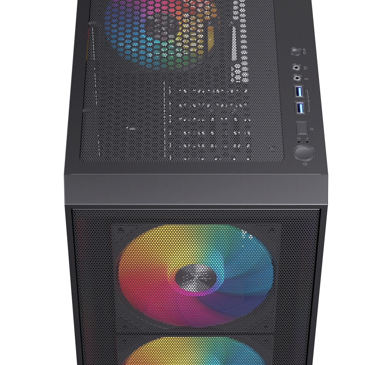 Caja Atx Semitorre Einarex P100 Rgb Negra 3 Fans Excs-Pl-100r-B