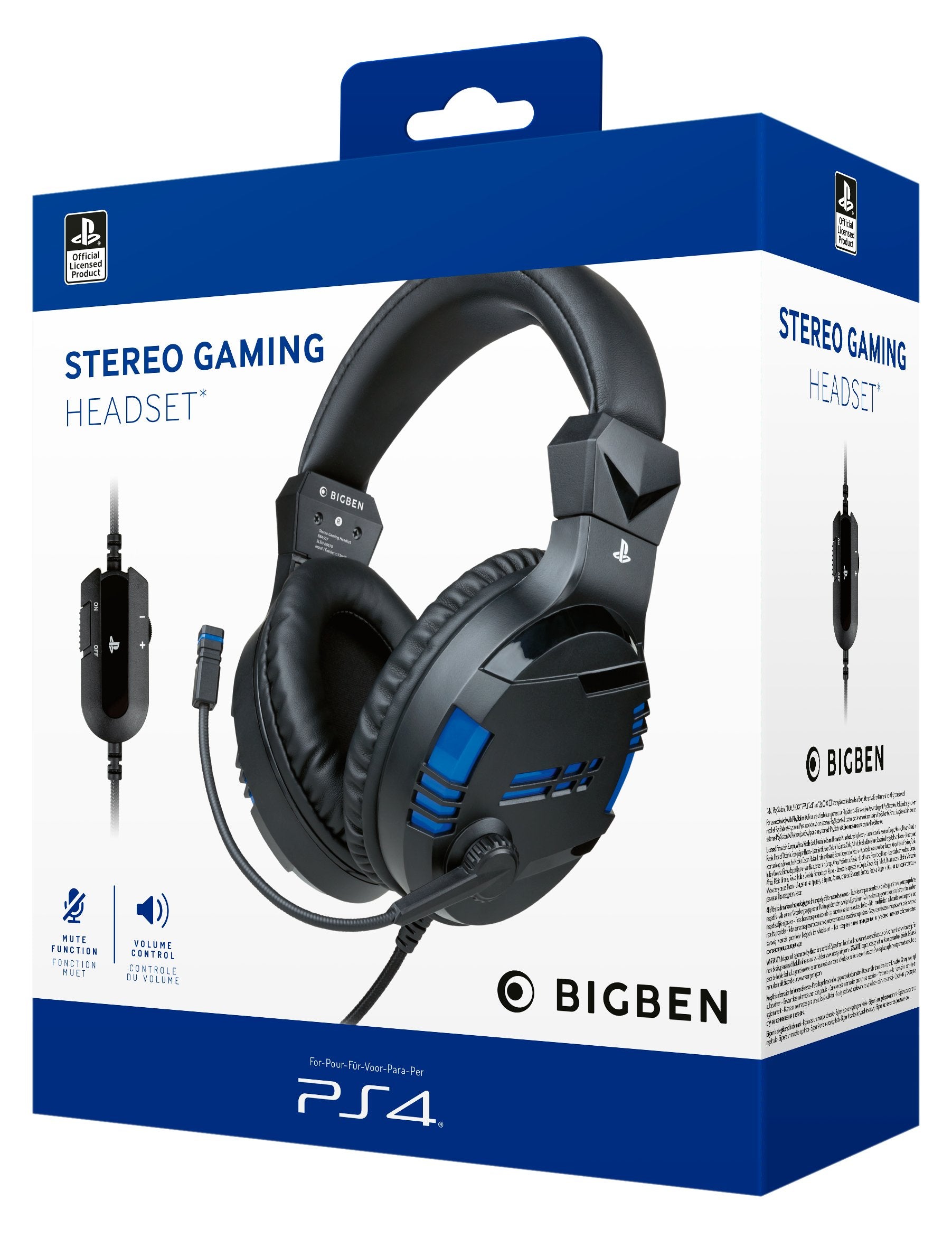EAN 3499550371093 - Bigben Interactive PS4OFHEADSETV3 auricular y casco Auriculares Alámbrico Diadema Juego Negro, Azul imagen 5