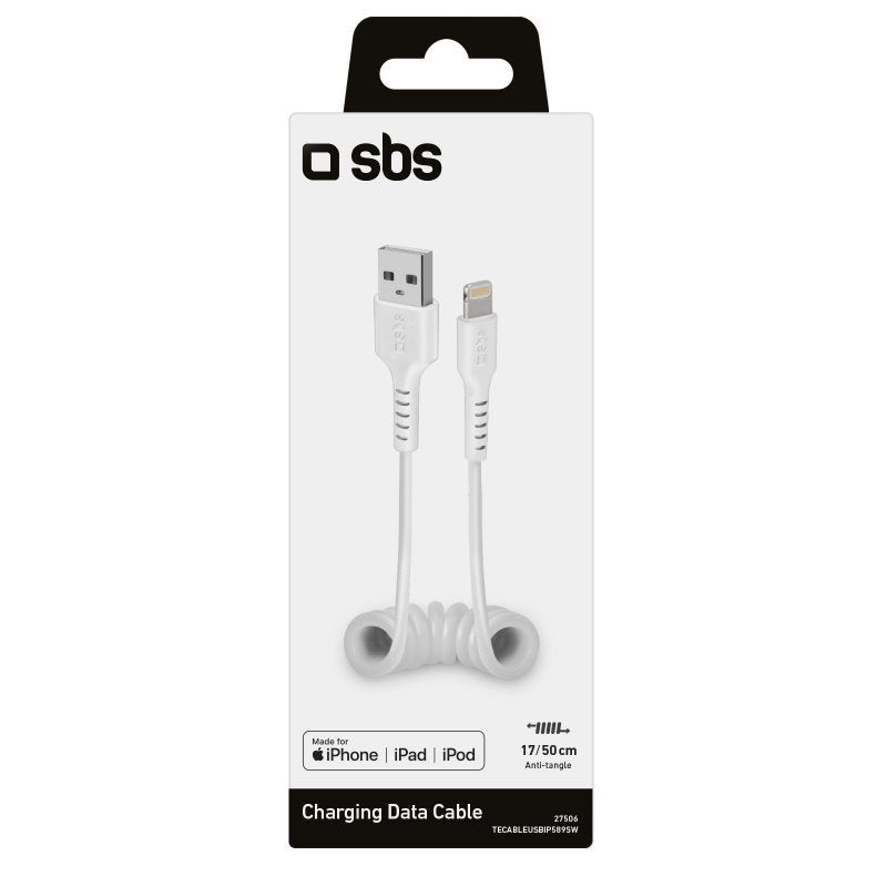 Sbs Tecableusbip589sw Cable Usb A - Lightning Blanco 17-50cm