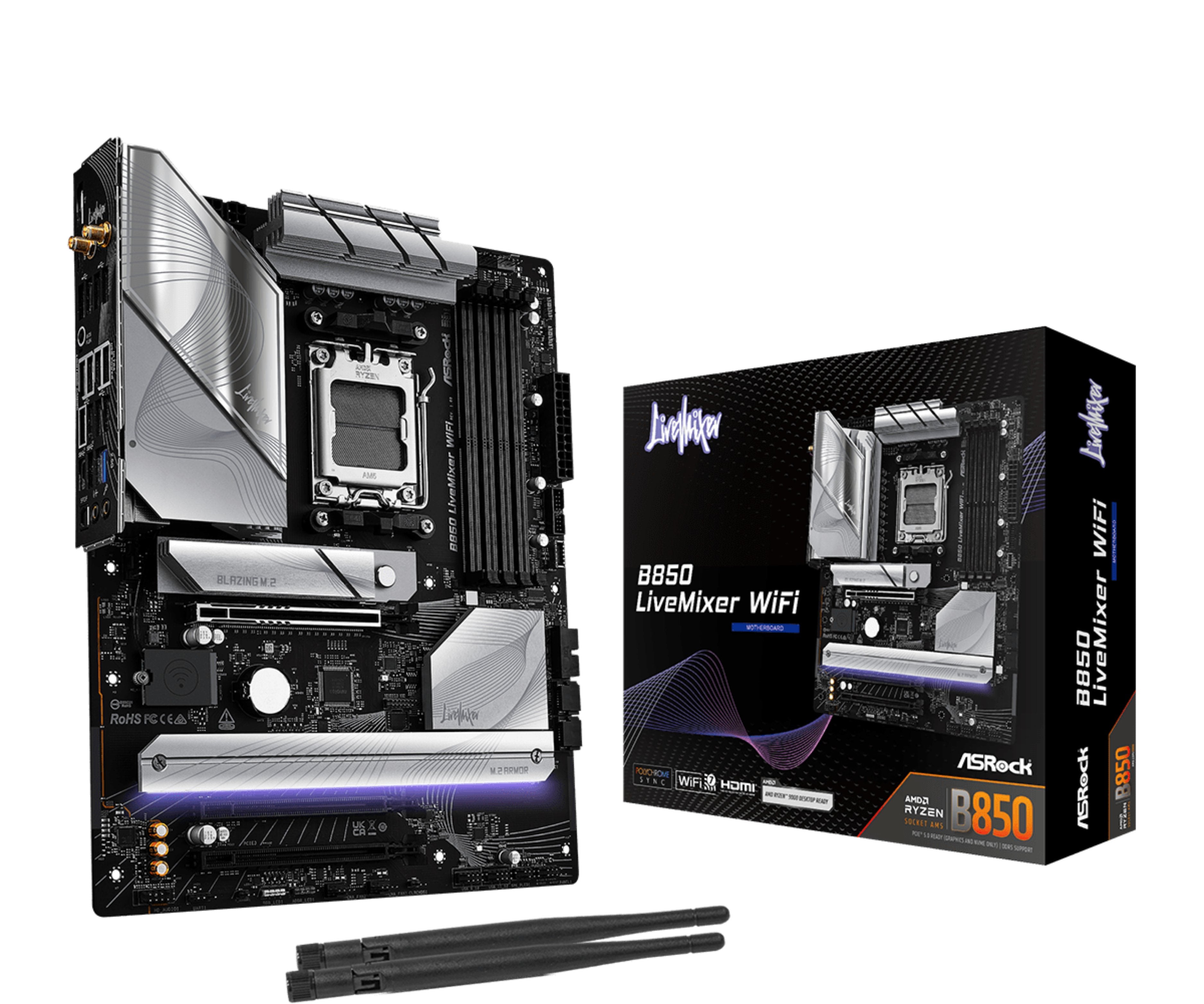 EAN 4711581490154 - Asrock B850 LiveMixer WiFi AMD B850 Zócalo AM5 ATX imagen 1