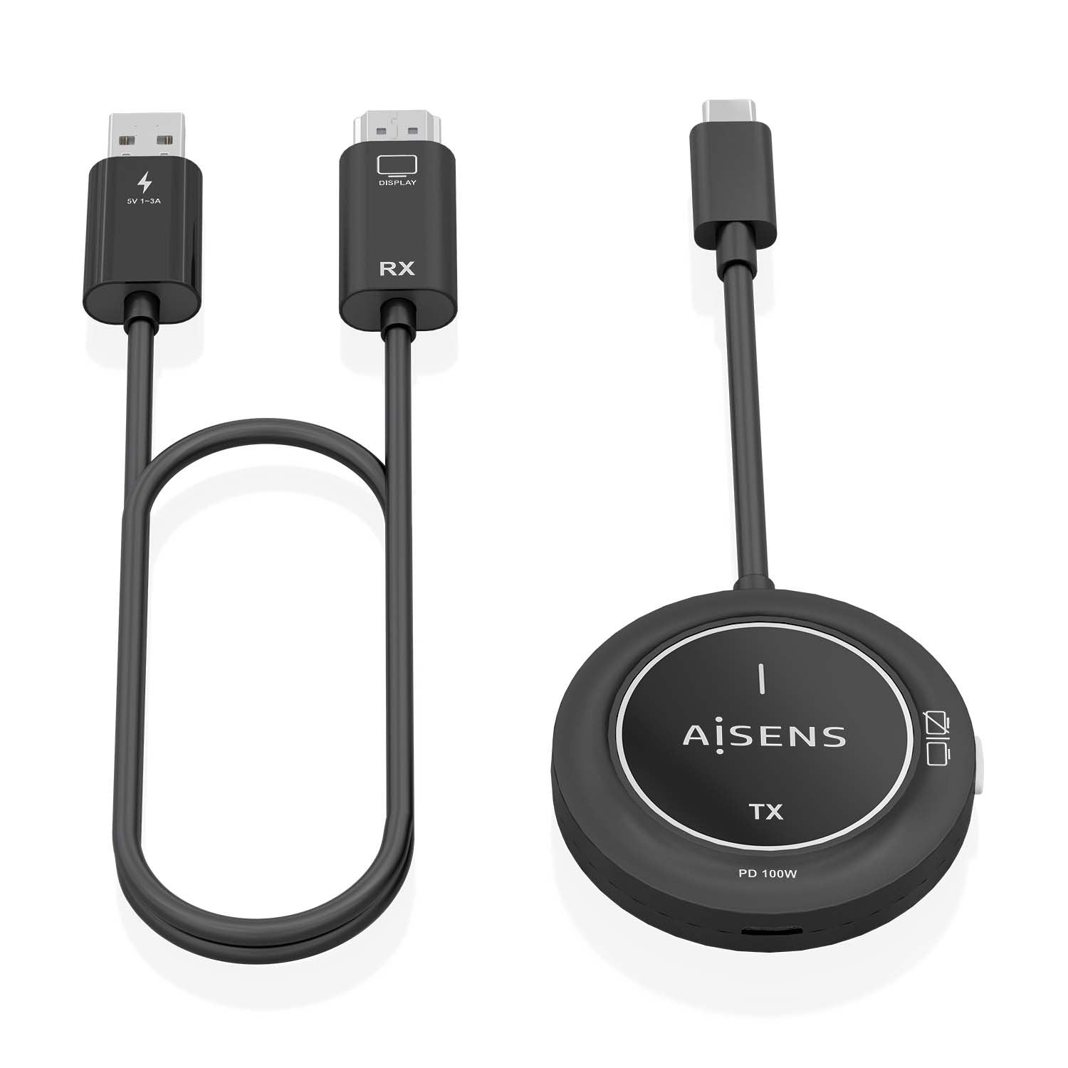 Aisens Usb-C A Hdmi Inalambrico 1080p 30m + Usb-C Pd 100w, Negro