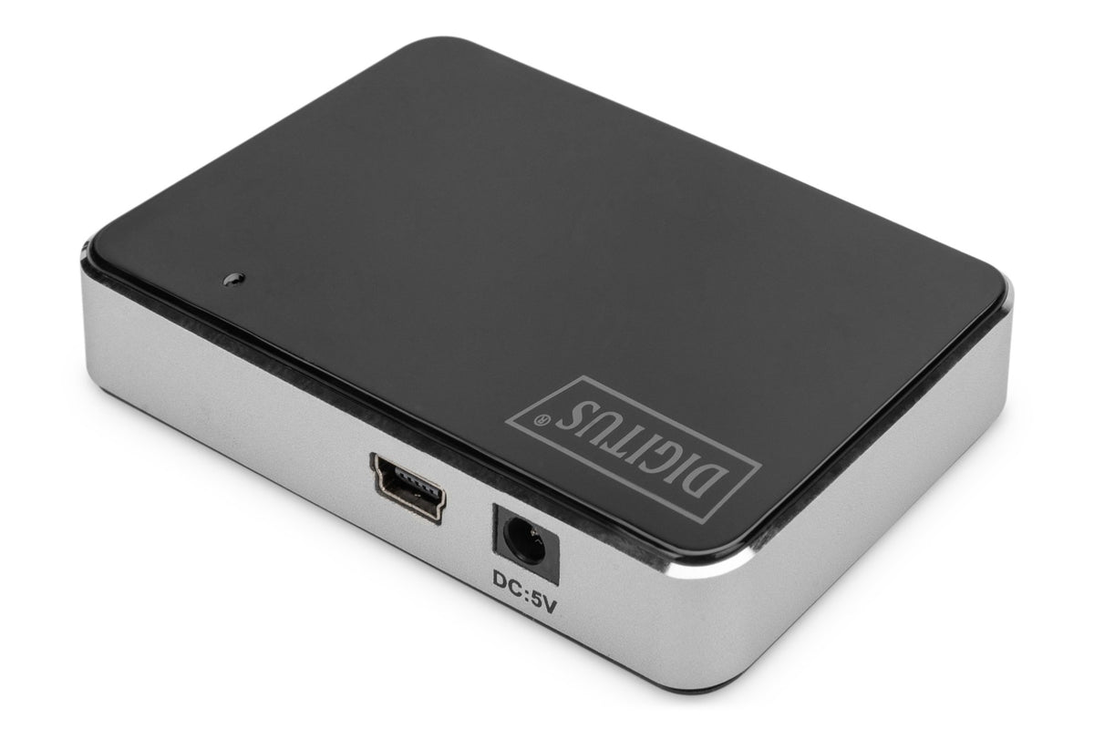 EAN 4016032306535 - Digitus DA-70220 hub de interfaz USB 2.0 Mini-B 480 Mbit/s Negro, Plata imagen 2