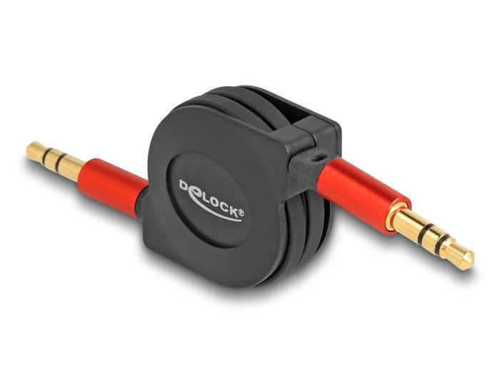 Delock 85369 Cable Retráctil De Audio Con Conector Estéreo De 3,5 Mm Y 3 Pines Macho A Macho De 90 Cm