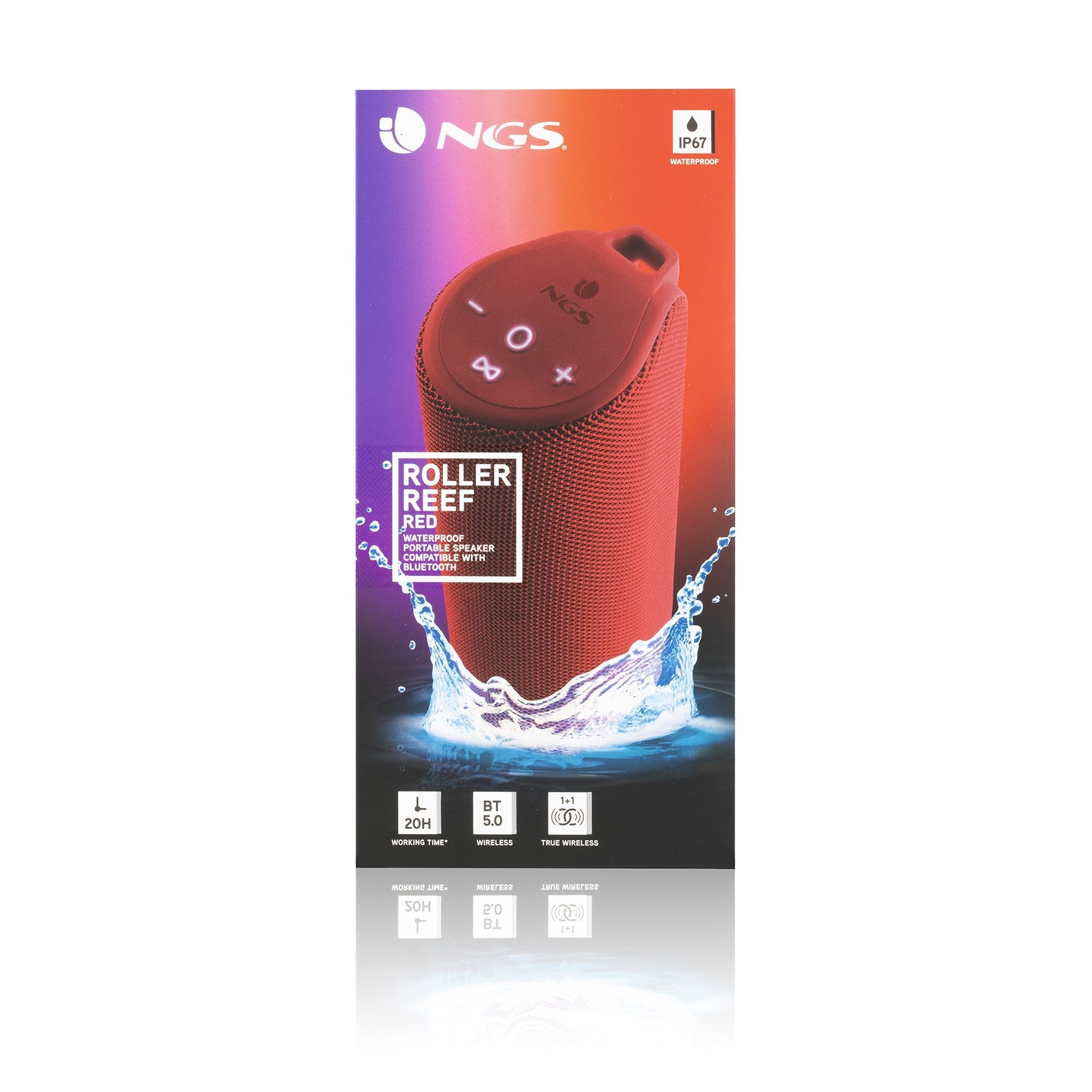 Altavoz Con Bluetooth Ngs Roller Reef 20w 2.0 Rojo