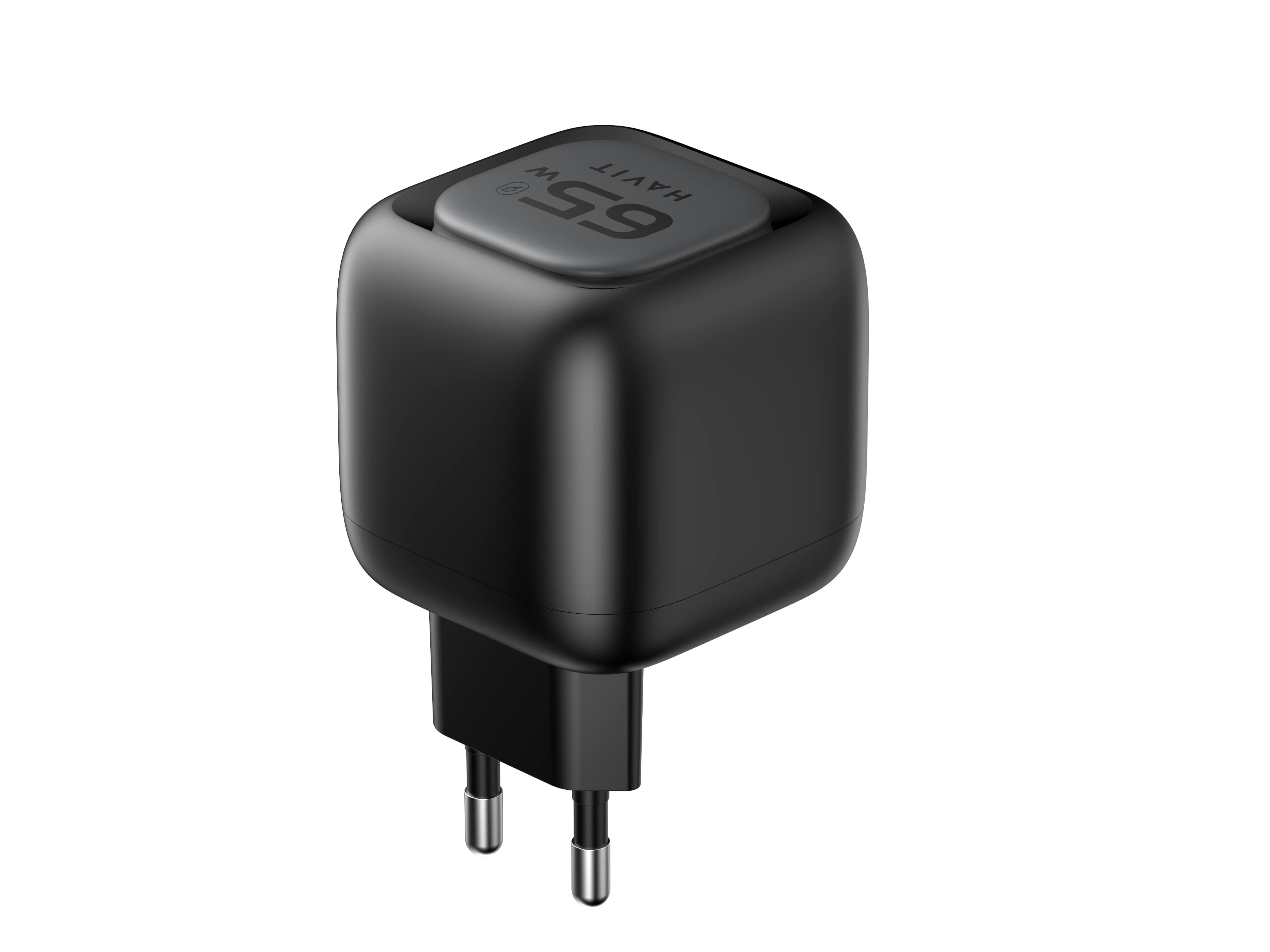 Havit Uc253 Eu - Cargador De Viaje Gan Con Cable Extensible, 65 W (Negro)