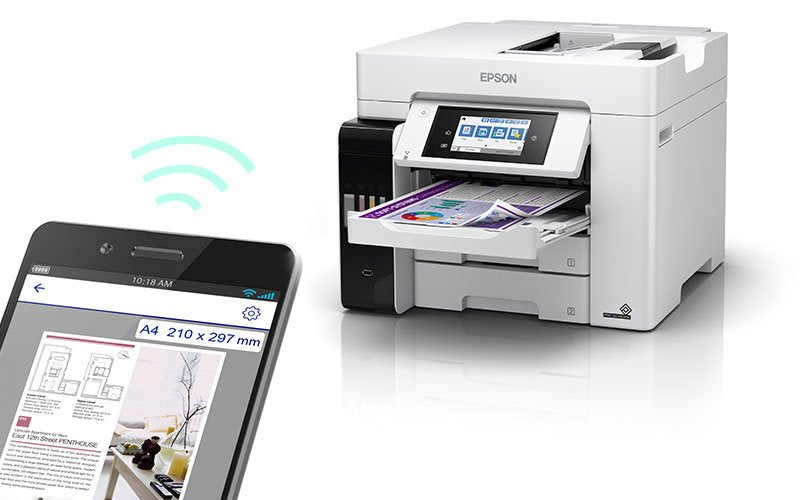 Impresora Multifuncional Epson Ecotank L6580 Color, Inyección De Tinta, A4, Wi-Fi, Gris Claro