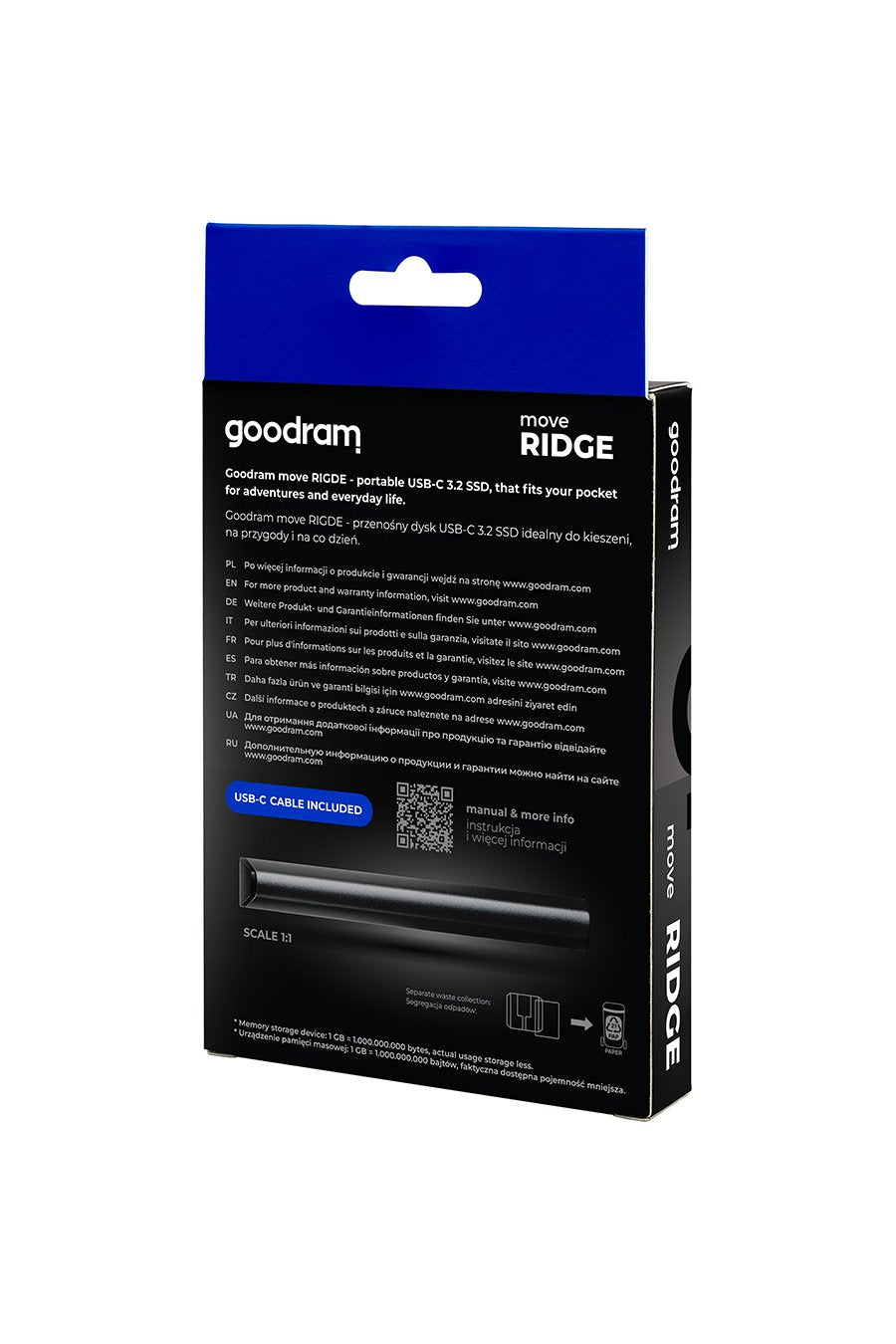 EAN 5908267913062 - Goodram SSDR-GMRE-02T-K0 unidad externa de estado sólido 2 TB 3.2 Gen 2 (3.1 Gen 2) Negro imagen 8