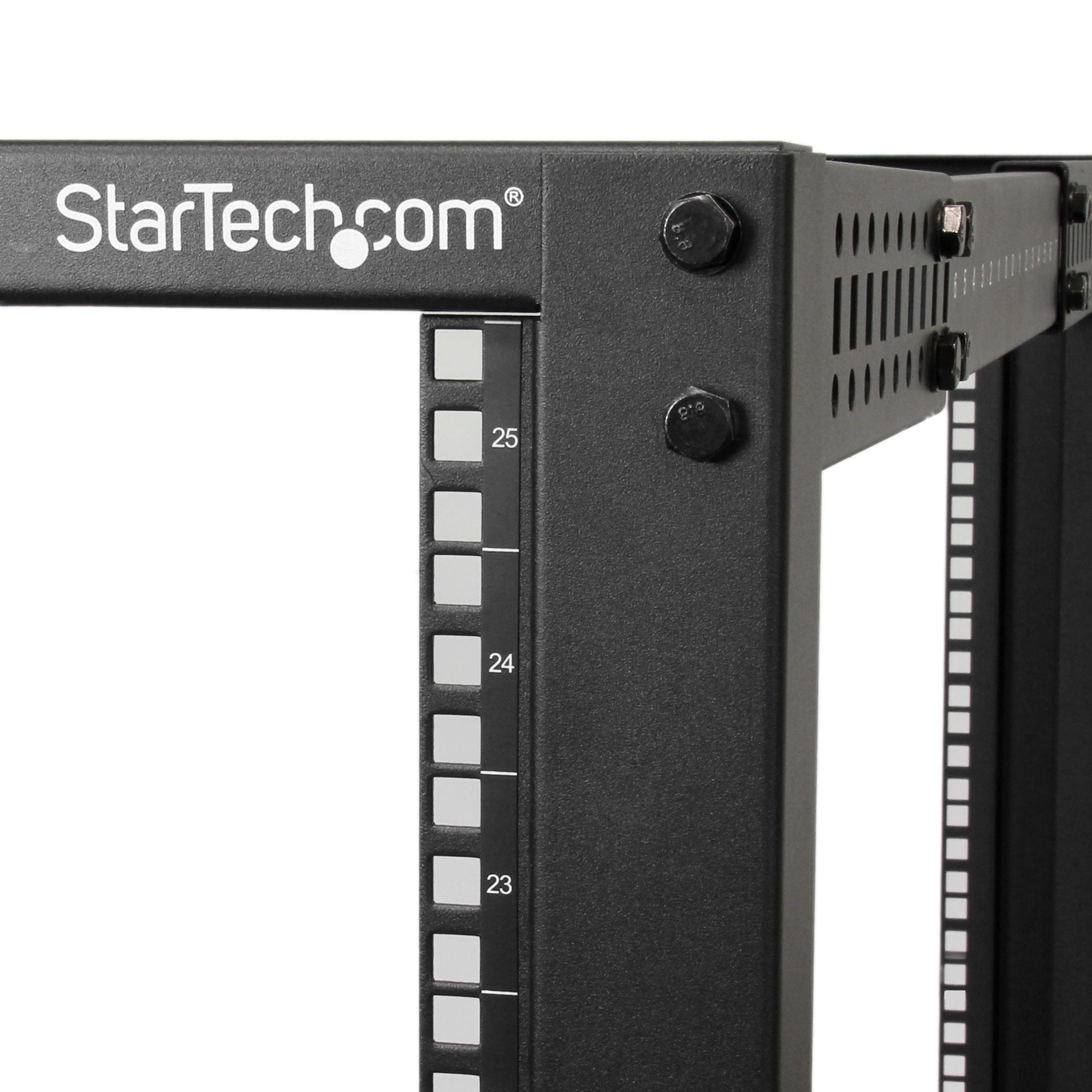EAN 0065030858519 - StarTech.com 4POSTRACK25U armario rack Rack o bastidor independiente Negro imagen 5
