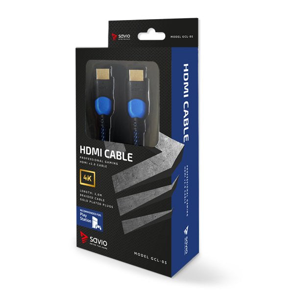 EAN 5901986045656 - Savio GCL-05 cable HDMI 3 m HDMI tipo A (Estándar) Negro, Azul imagen 2