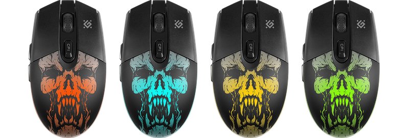 Ratón Defender Beta Gm-707l Juego Mano Derecha Rf Inalámbrico Óptico 1600 Dpi