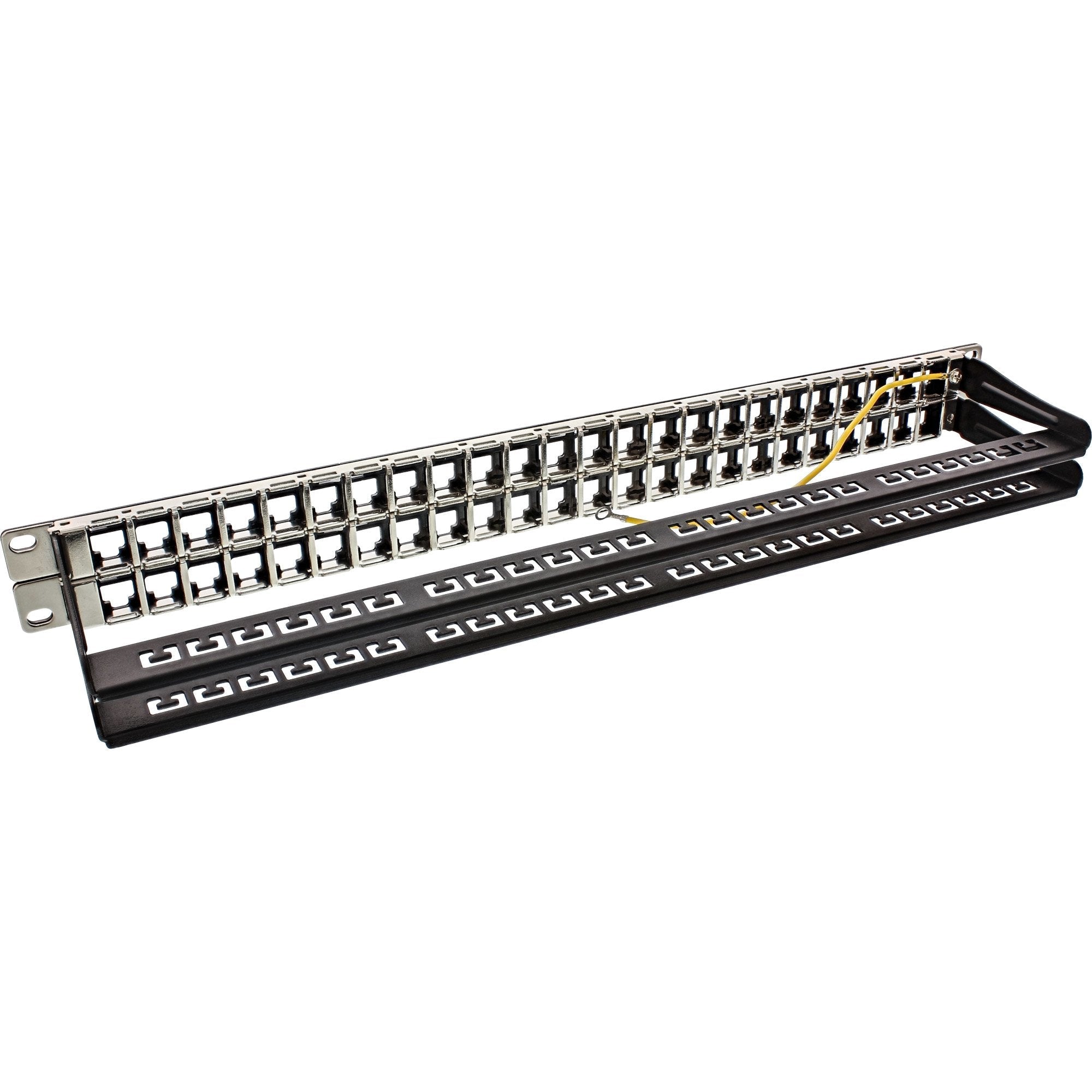 Patch Panel Inline Blank 19" Para 48 Puertos Rj45 Keystones 1u Negro